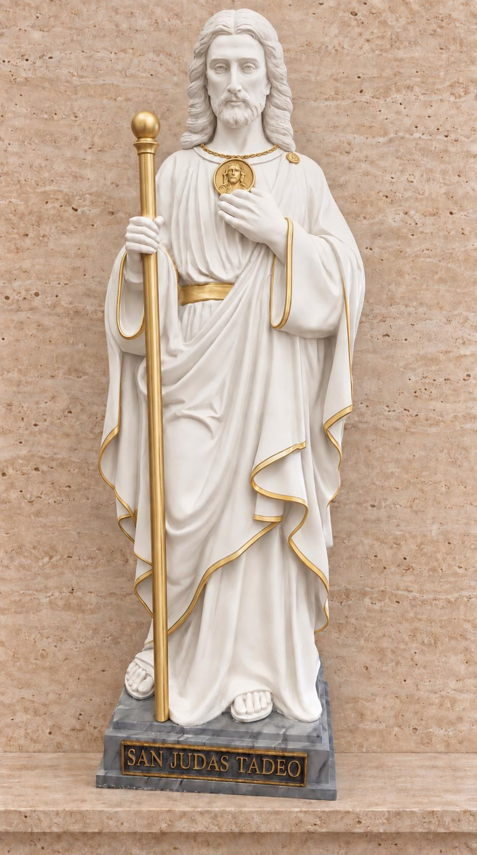 San Judas Tadeo, escultura en resina y fibra de vidrio